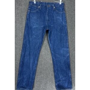 Vintage Wrangler Jeans Mens 34x32 Blue 13MWZ Denim Faded Marbling Western Rodeo